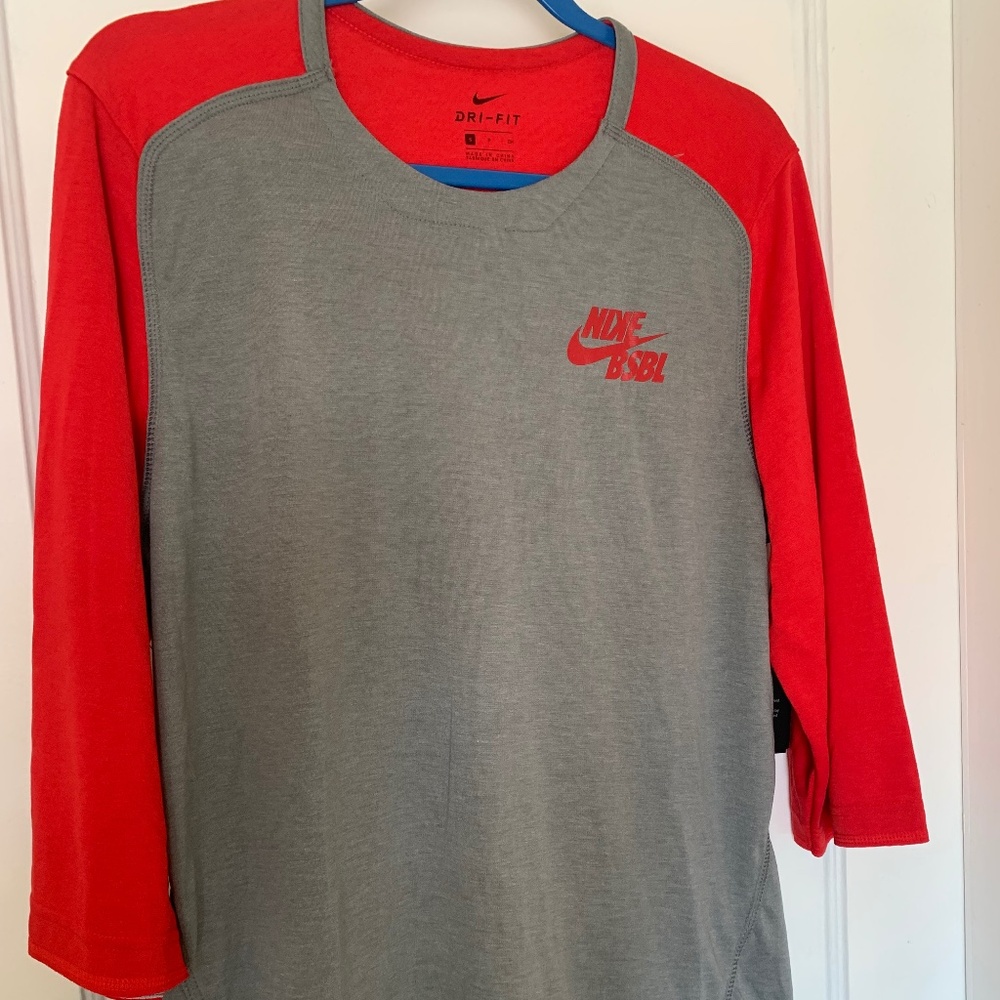 Nike Men’s Small 3/4 Sleeve Baseball Shirt NWT